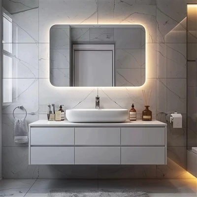 Frosted Edge Bathroom Mirror